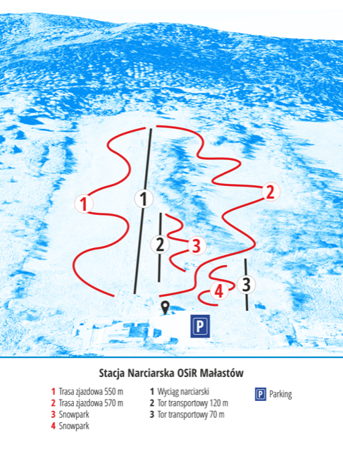 plan tras narciarskim Małastów OSIR Toranga